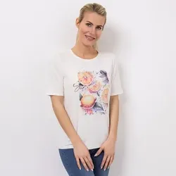 VIA MILANO Shirt, 1/2-Arm Rundhalsausschnitt platzierter Druck figurumspielend