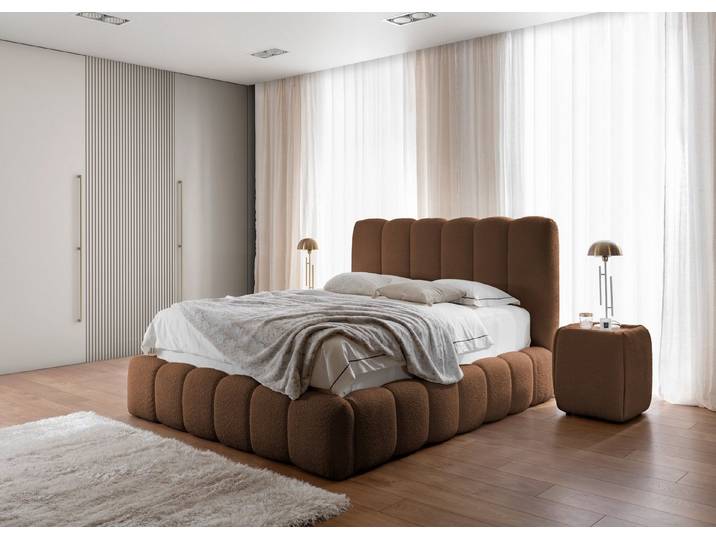 yourhouse24 Polsterbett CANDE in Bouclé mit Bettkasten & Lattenrost – Wolkenbett, Luxus Wolkenbett mit Bettkasten & Lattenrost