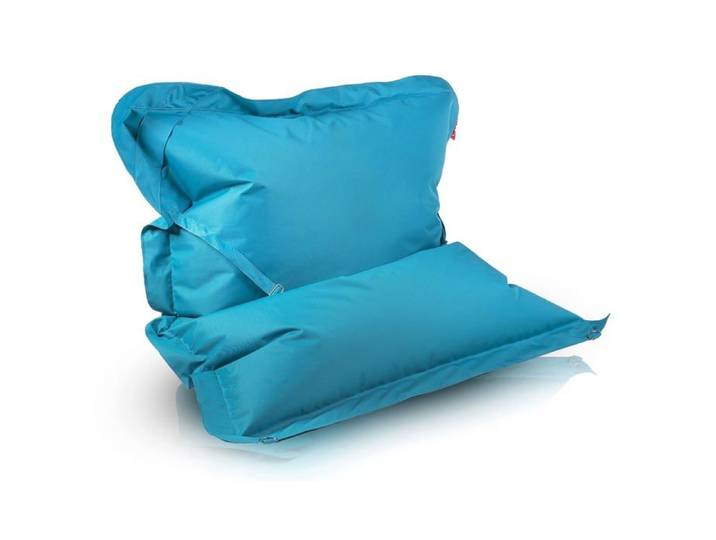 Pouf coussin géant avec sangles siège rembourré en polyester imperméable assise EPS intérieur extérieur Bleu Ciel Nc7 M