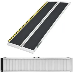 Baumarktplus TRUTZHOLM Rollstuhlrampe klappbar 184 cm Traglast 272 kg Alu Antirutsch beschichtet Schwellenrampe