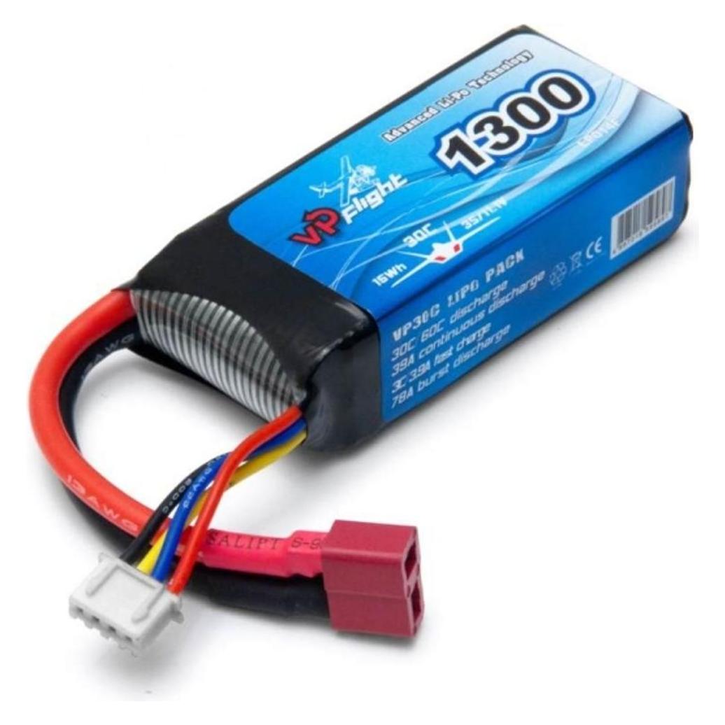 Vapex Li-Po Batteri 3S 11.1V 1300mAh 30C T-contact (1300 mAh, 11.10 V) (VPLP014FD)