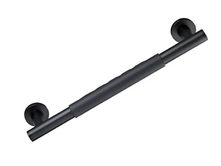 WENKO Haltegriff Bad 40,5 cm für Senioren, TÜV Bauartgeprüft, aus Edelstahl 120 kg Belastbar, Wandhaltegriff, Schwarz, Anti Rutsch Griff für sicheren Halt, Dusche, Badewanne, Badezimmer Haltestange
