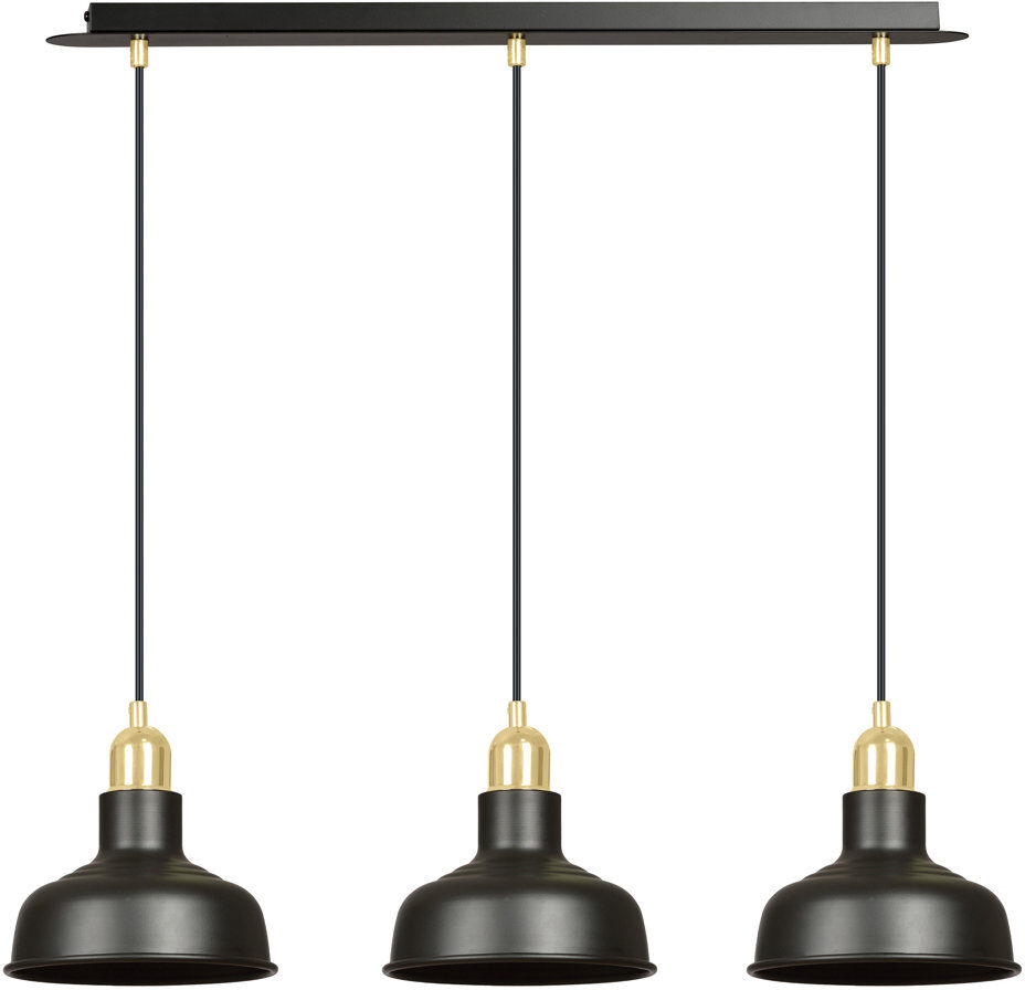 August Grove Greig 3 - Light Kitchen Island Pendant Black 15cm H X 72cm W X 21cm D