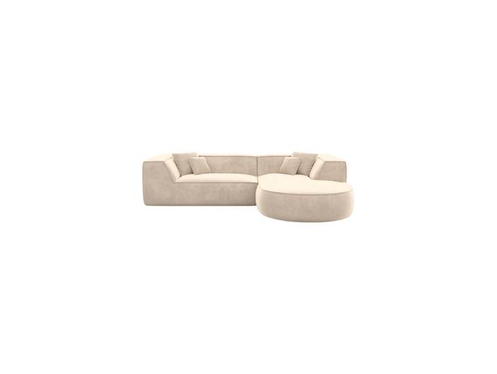 4-Sitzer Design Ecksofa „Lorenza“ mit Samtbezug Samtbezug Cream BLOOMINGLOFT Collection