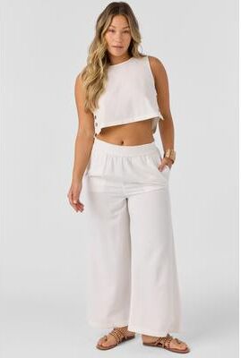 O'Neill s Sanders Pants in White, Size Large, Linen/Viscose