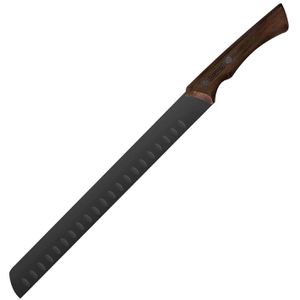 Tramontina Schinkenmesser Churrasco Black, Kullenschliff, Holzgriff, abgerundete Edelstahlklinge 29 cm
