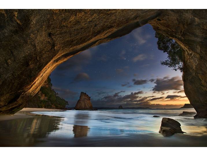 Fototapete PAPERMOON Photo-Art YAN ZHANG, CATHEDRAL COVE , bunt, B:3m L:2,23m, Vlies, Tapeten, Fototapete