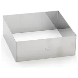 de Buyer Tortenring quadratisch 12x12cm H: 4.5cm, Backform, Silber