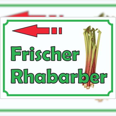 HB-Druck Frischer Rhabarber Werbeaufkleber Hofladen Verkaufsförderung A8 (52x74mm)