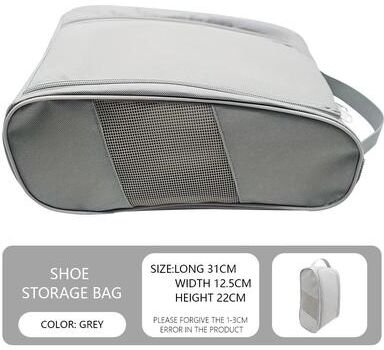 Inspired Finds Portable Breathable Golf Shoe Bag Travel Storage Case With Carry Handle grey