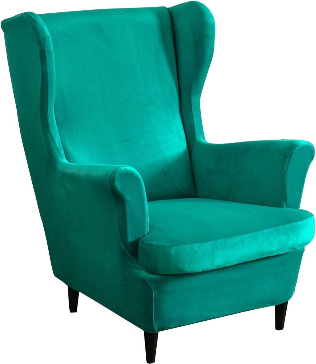 Stretch Wing Stoelhoes voor Fauteuil - Wasbare Meubelbeschermer in Effen Kleuren