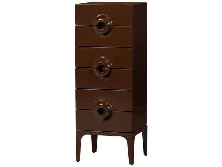 Livetastic Kommode Merge, Braun, Rot, Holz, Eukalyptusholz, 6 Schublade(n) Schubladen, 44x120x45 cm, Holzmöbel, Kleinmöbel Holz, Holzkommoden