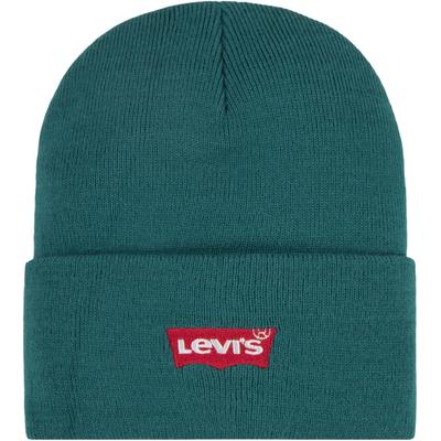 Beanie LEVI'S KIDS, Jungen, grün (bistro grün), Feinstrick, Kunstfaser, bestickt, unifarben, Mützen Beanie, mit Batwing Logo