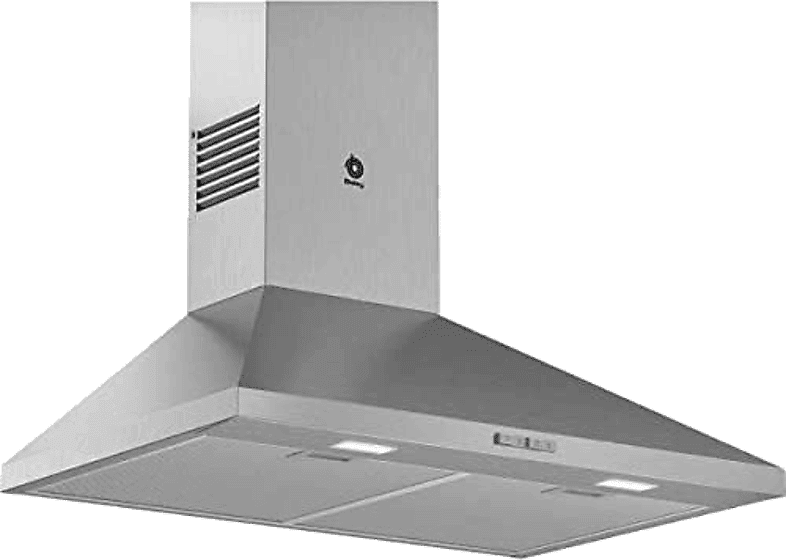 Campana decorativa - Balay 3BC676MX, Decorativa, Iluminación LED, 600 m3/h, Filtro aluminio, Inox