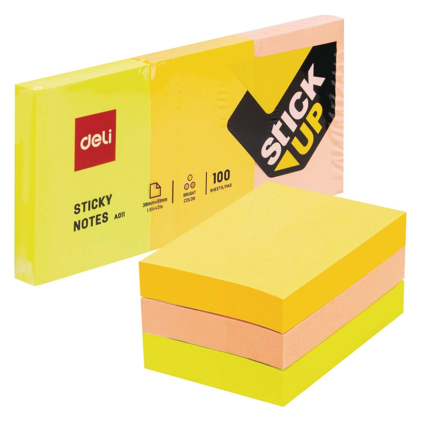 Deli Haftnotizen StickUp 38x51mm 3 Blöcke (38 x 51 mm) (A01103)