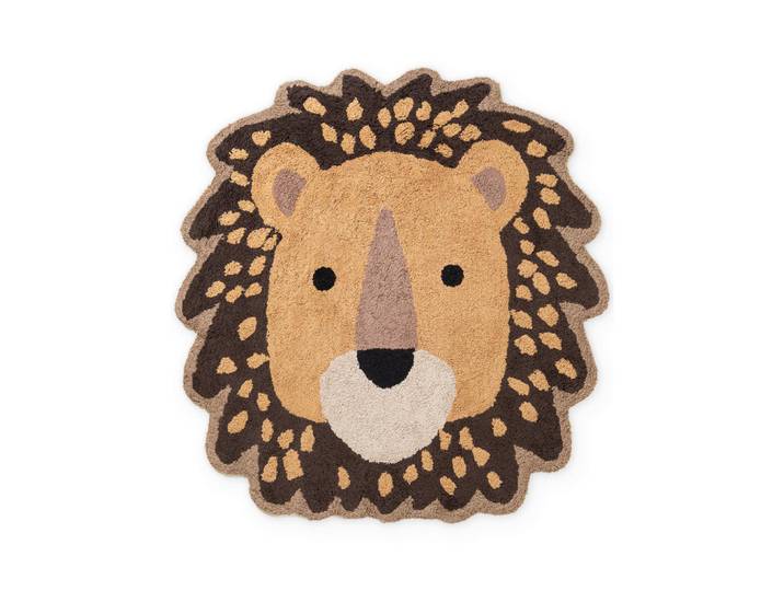 Hanse Home Kinderteppich Snuggle Roary, Braun, Hellgelb, Tier, Tierform, 120x125 cm, für Fußbodenheizung geeignet, rutschfest, waschbar, pflegeleicht, strapazierfähig, Teppiche & Böden, Teppiche, Waschbare Teppiche