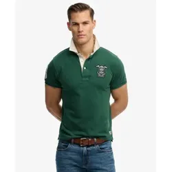 Superdry für Herren. M1110469A Vintage Pique Rugby grünes Poloshirt (M), Lässig, Baumwolle, Kurzarm