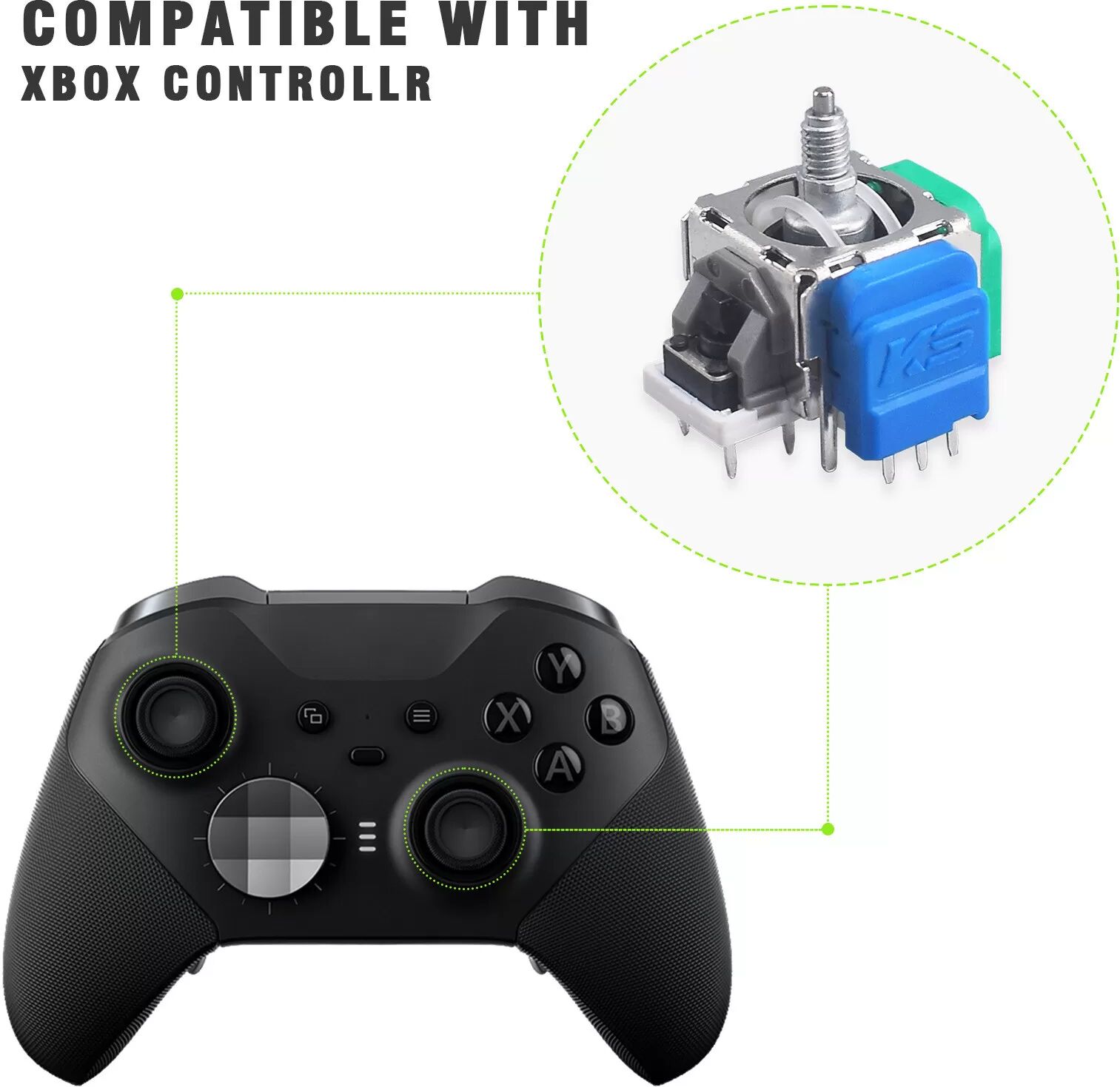 INF Remplacement du joystick TMR pour manette Xbox One Elite - pack de 2