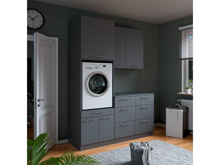 Set de buanderie L 168cm Gris/Anthracite