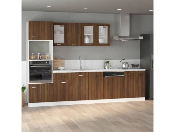 Bon plan  Meuble Bas Cuisine/ Armoire à micro-ondes - JILI HOT - Chêne marron 60x57x207cm Thome4979213