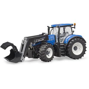 bruder 03121 Landwirtschaftsfahrzeug New Holland T7.315, Traktor mit Frontlader, Maßstab 1:16