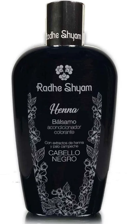 Radhe Shyam Henna Bálsamo Acondicionador Colorante 250 ml Negro