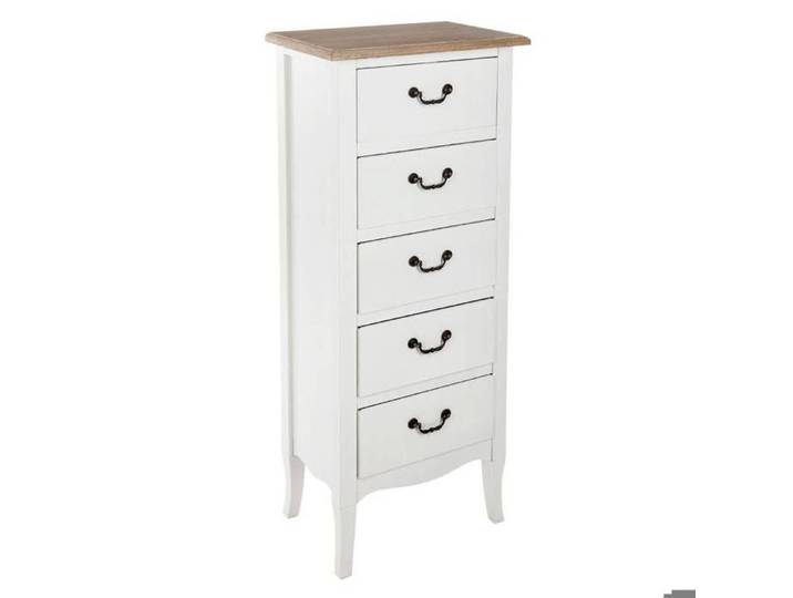 Chiffonnier  Chrysa  blanc 5 tiroirs - Atmosphera Créateur d'intérieur