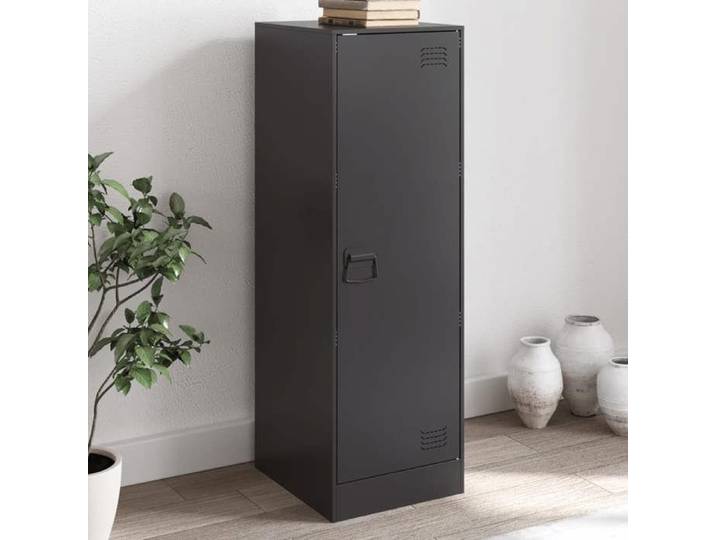 Buffet noir 34 5x39x107 cm acier armoire placard buffet haut armoire latérale armoire de rangement organisateur 841703