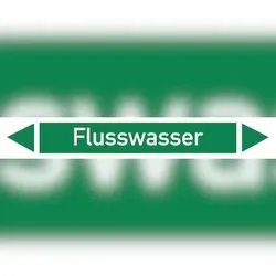 Rohrleitungskennzeichen Flusswasser - 187x26 mm Folie selbstklebend