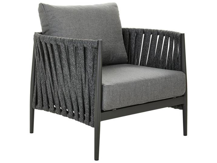 Amatio Select Loungesessel, Anthrazit, Metall, Füllung: Schaumstoff, Rundrohr, 91x68x81 cm, Loungemöbel, Loungesessel