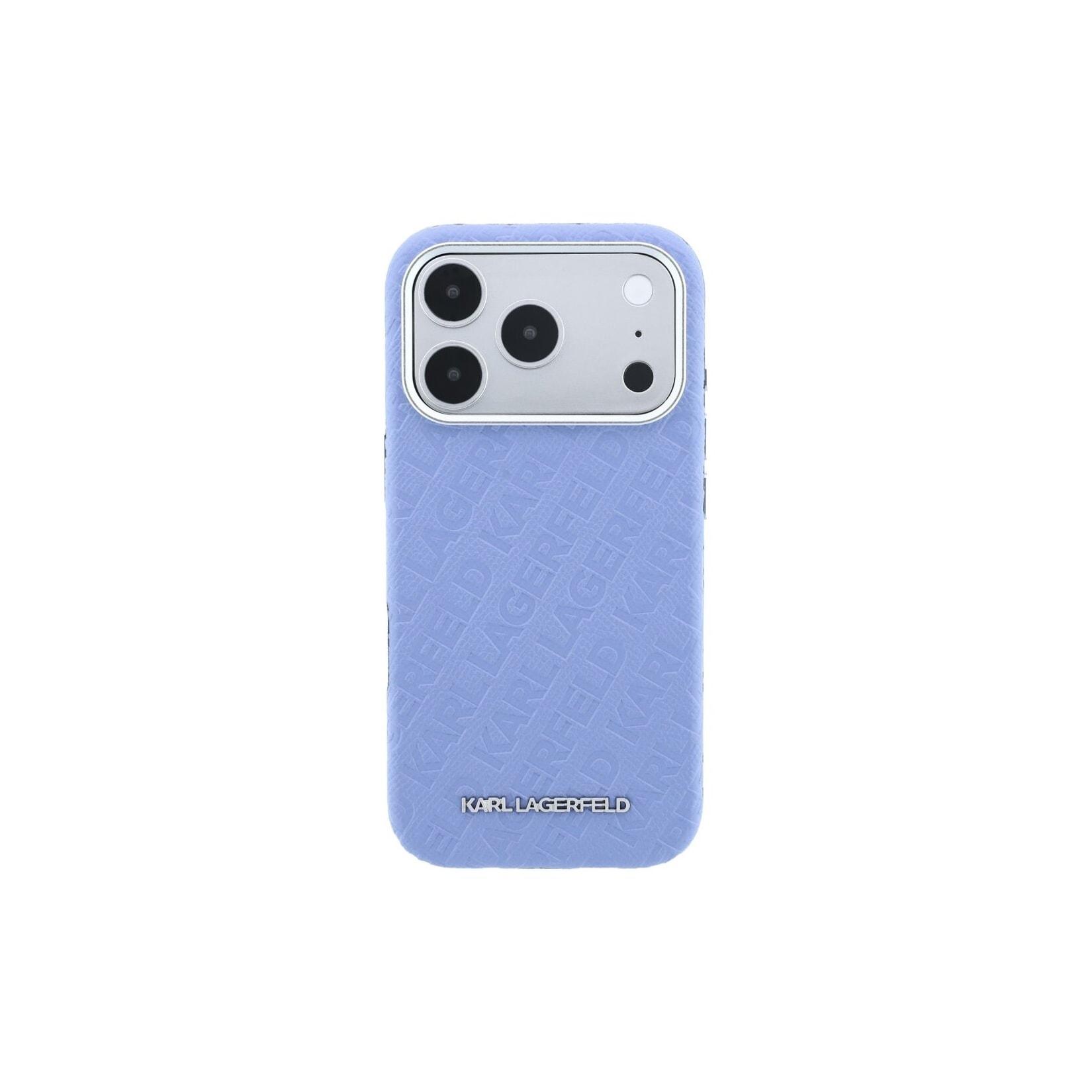 Karl Lagerfeld Grained Allover Logo Metal iPhone 18 Pro / 17
