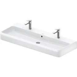 Duravit Collection One Waschtisch, 1200x470mm, mit Überlauf, Unterseite glasiert (für verbesserte Hygiene) (für verbesserte Hygiene), DuraCeram, 2382122024, Farbe: 2 Hahnlöcher, mit HygieneGlaze