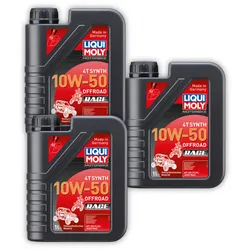 3x Motoröl LIQUI MOLY 3051 Motorbike 4T Synth 10W-50 Offroad Race 1 Liter