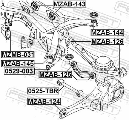 Febest Lagerung, Differential Mzab-143 Hinterachse Für Mazda