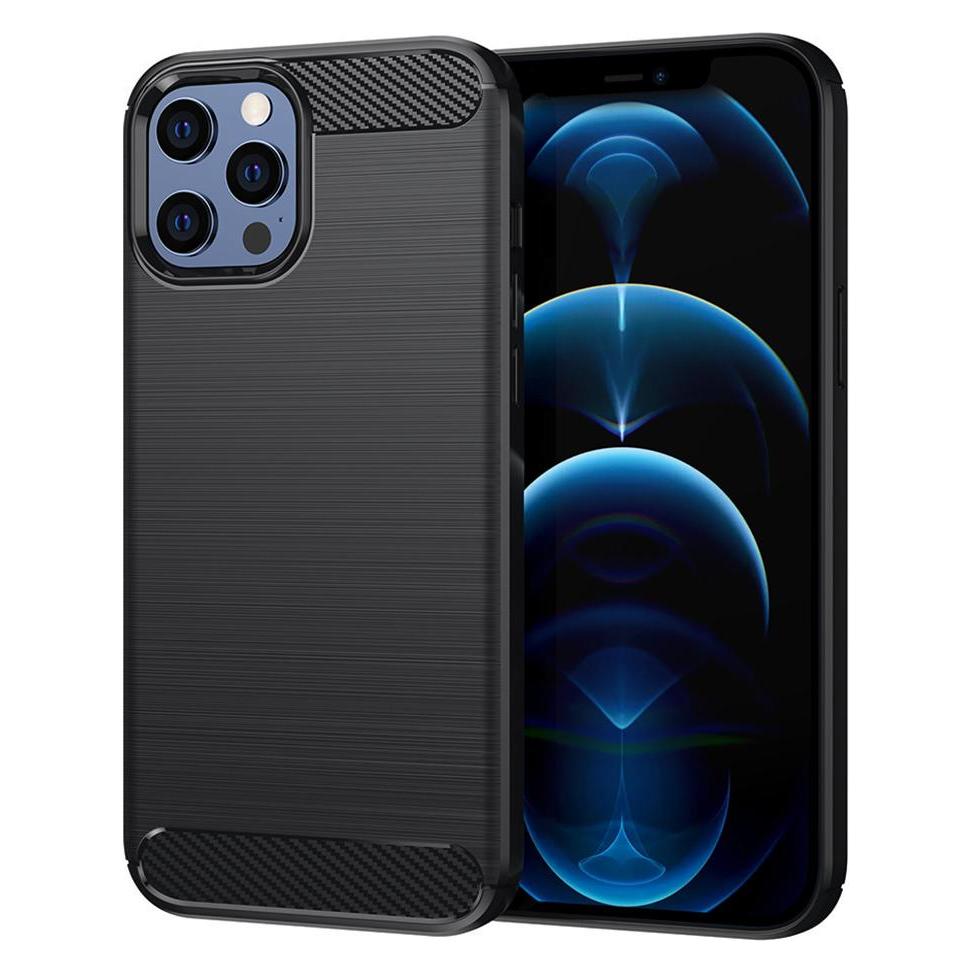 Techsuit - Carbon Silicone - iPhone 12 Pro Max - Black (Apple iPhone 12 Pro Max) (56337223)