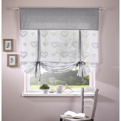 Gardine OTTO HOME "Louis, 1 Stück, halbtransparent, einseitig bedruckt" Gr. 4, grau, B:120cm H:140cm, Baumwolle (Bio-Baumwolle), Gardinen, Gardine, halbtransparent, einseitig bedruckt