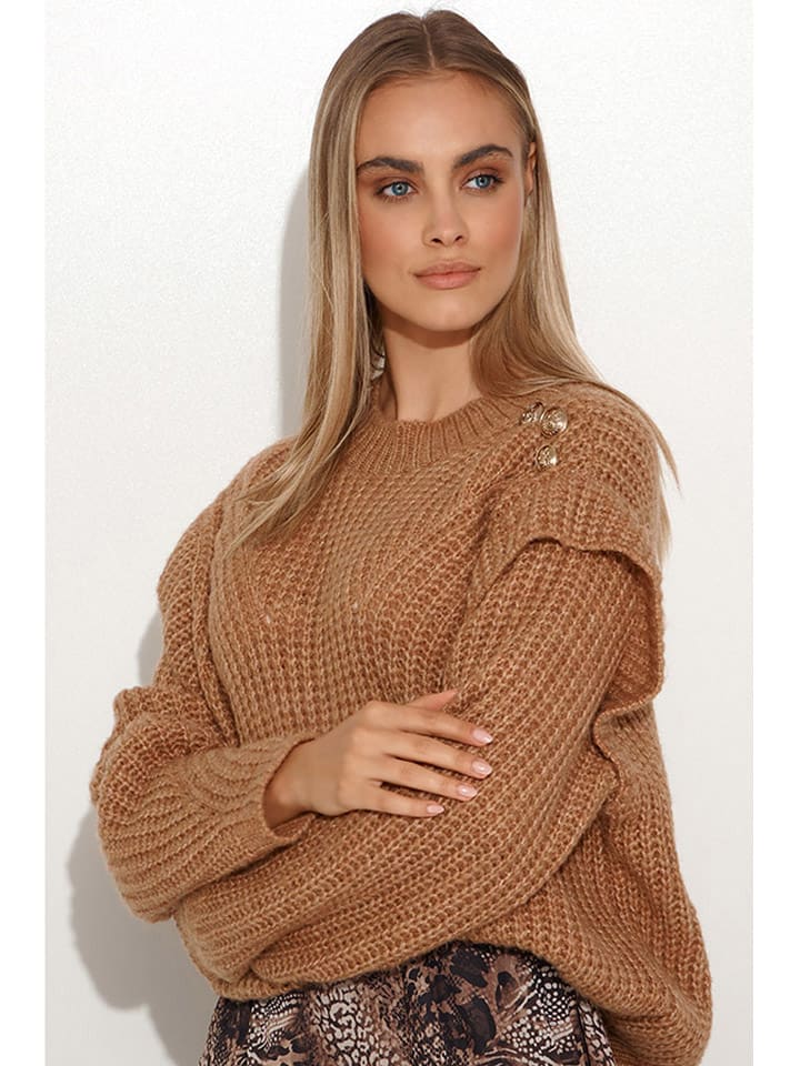 Makadamia Pullover in hellbraun - onesize