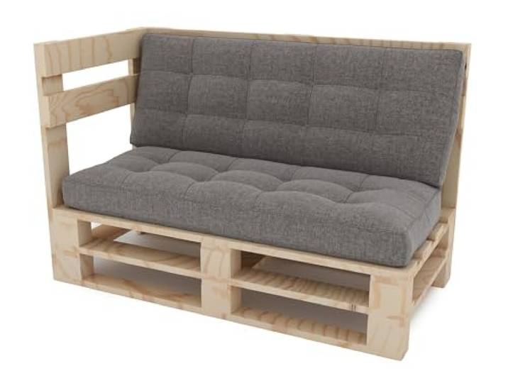 Lermowood Palettenmöbel Mpe Eckbank 100 x 80 cm Natur Europaletten Indoor und Outdoor Lounge Gartenmöbel Holz Gartenmöbel Set Lounge Möbel Terrasse Balkon Loft Stil Paletten