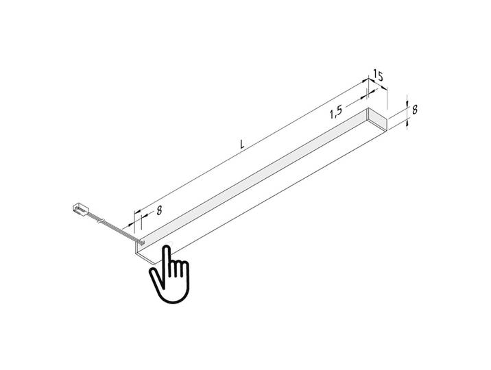Hera LED-Unterbauleuchte Top-Stick FMT, 3.000K, 120cm dimmbar, alu / grau / zink, für Wohn- / Esszimmer, Aluminium, Modern, Unterschrankleuchten