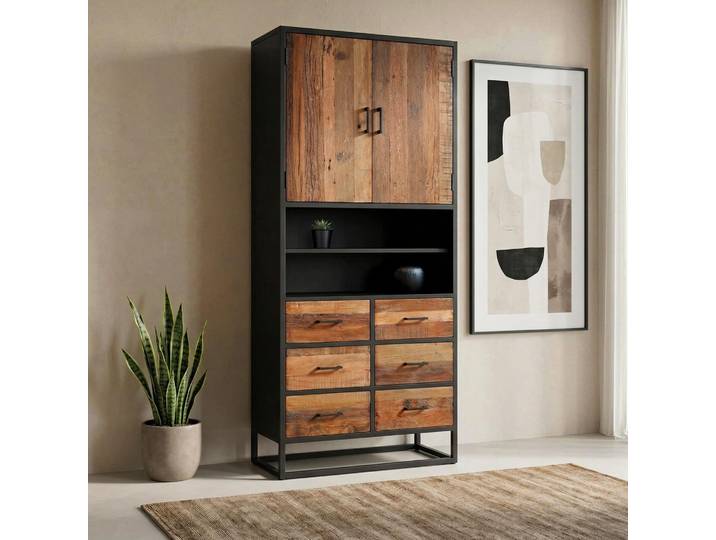 Armoire industrielle en bois recyclé - Recycled