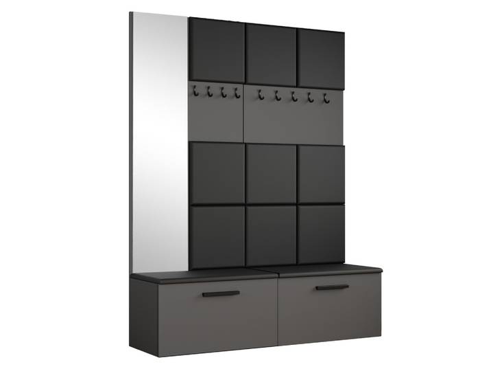 GARDEROBENSCHRANK MODULO 161,2/204/40 cm Modern Garderobe-Set Grau