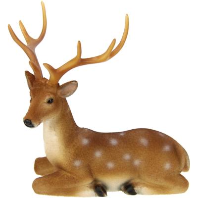 Dekofigur I.GE.A. "Hirsch", braun, B:19cm H:18cm, Polyester, Polyresin, Dekofiguren