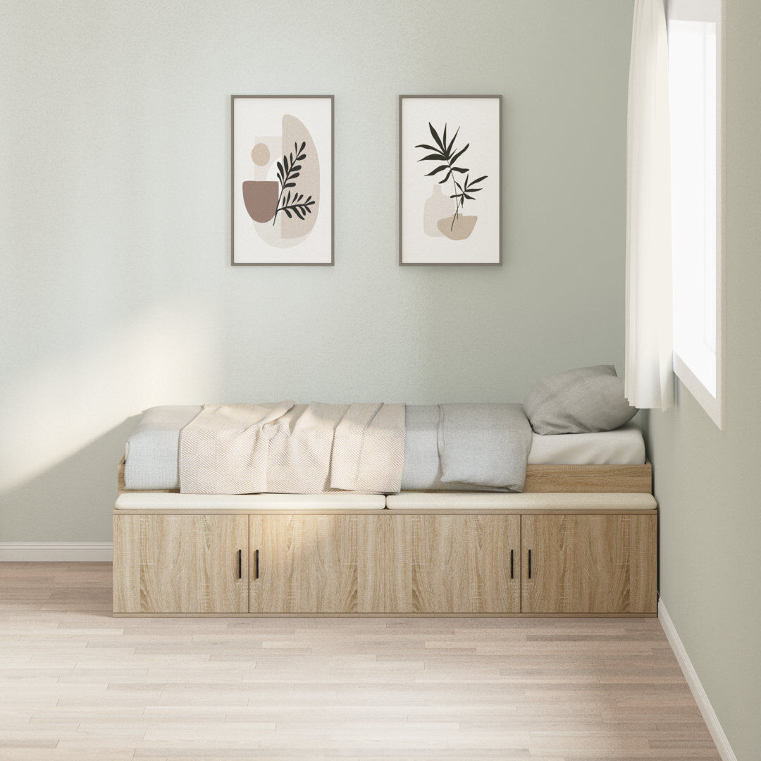 Vidaxl Storage Bed Frame Sonoma Oak Single (3')