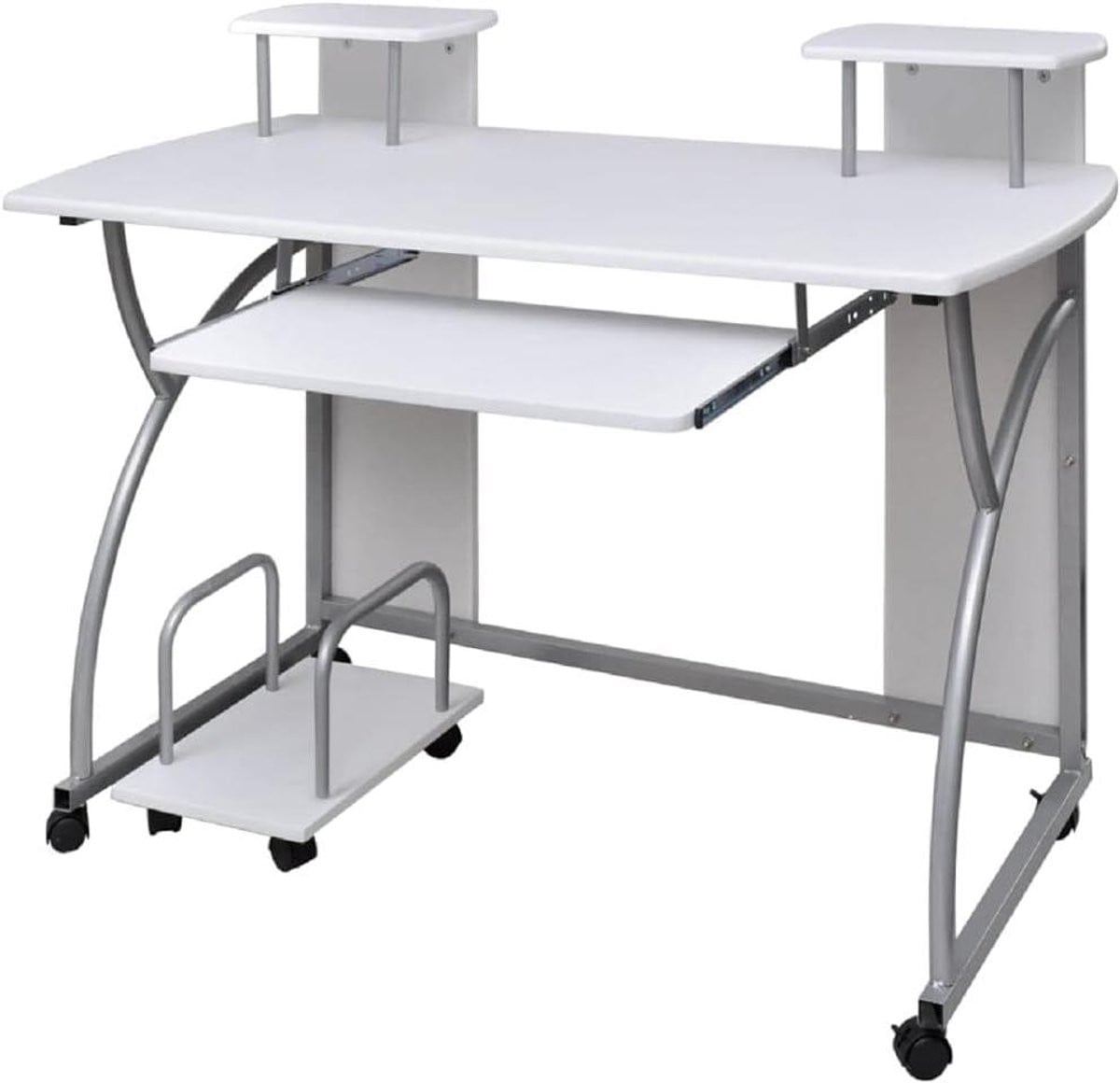 Wit Computerbureau Secretair met Uittrekbare Lade - B/D/H: 110 x 52 x 88.5 cm