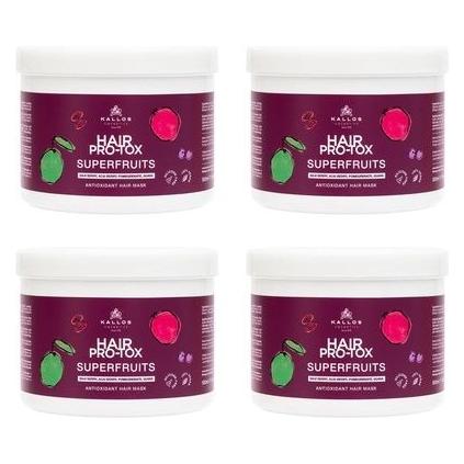 Kallos Cosmetics Kallos Herbal Hair Pro-Tox Antioxidant Hair Mask with Superfruit Extracts - Pack of 4 (500 ml) (37173668)