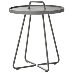 Beistelltische On-the-move Cane-line hellgrau, Designer Christina Strand, Niels Hvass, 37x46.5x37 cm