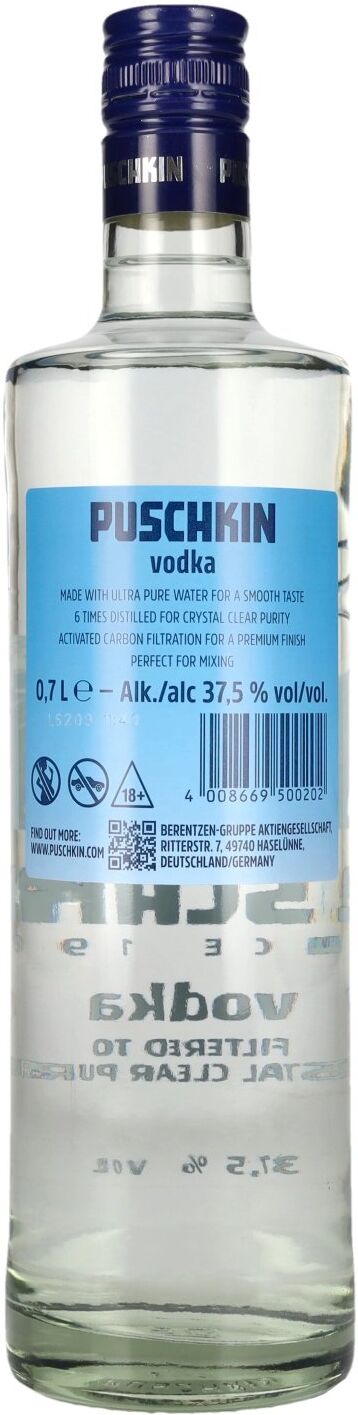 Puschkin Ice-Filtered Vodka 37,5% Vol. 0,7l