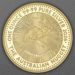 Silbermünze 1oz "Australian Nugget" (PP/vergoldet) Hobart Money Expo Special (Australien)