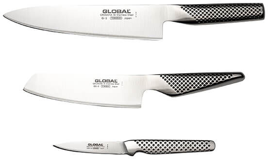 Global 3 Piece Knife Starter Set (G-2,GS-5,GSF-15)