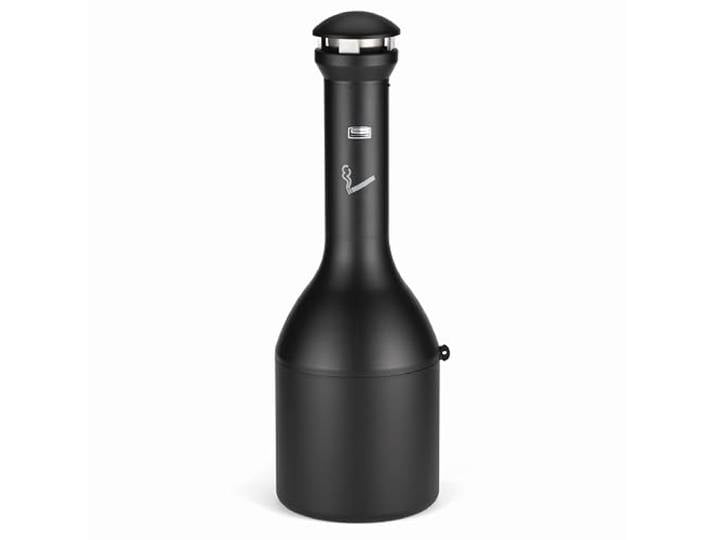 Rubbermaid Commercial Products Infinity Genie Aschenbecher Aus Edelstahl, Wetterfest Schwarz